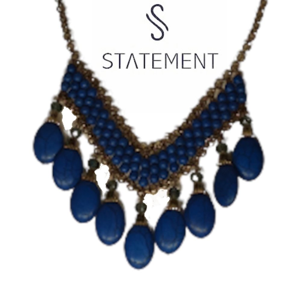 Delightfully Decidant Midnight Blue Necklace - Picture 2 of 4